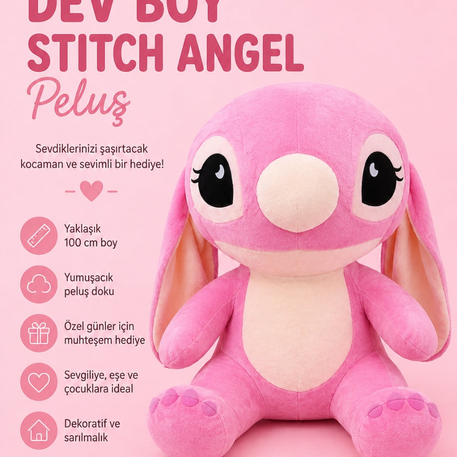 DEV BOY STITCH ANGEL PELUŞ ( 100 cm )